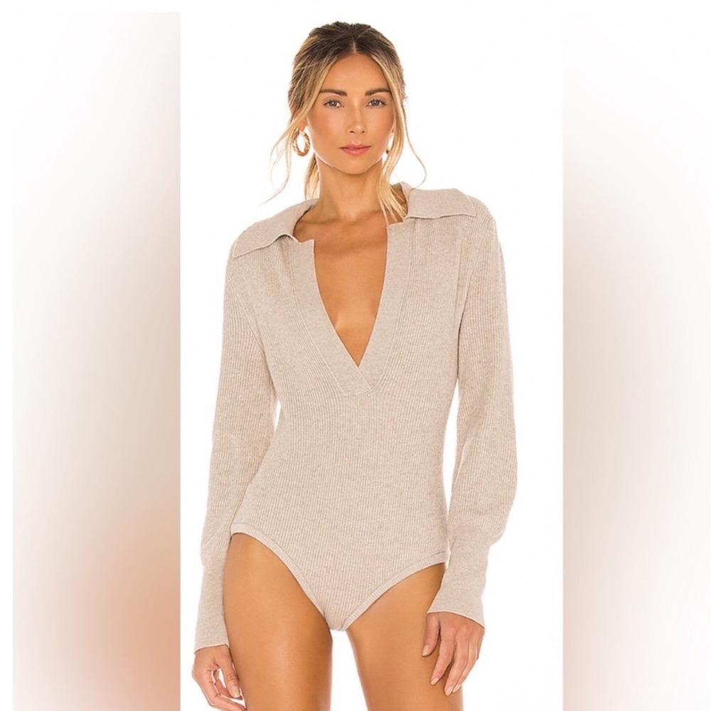 NANUSHKA Azha Ribbed Knit Bodysuit Wool Blend Size Small - Picture 2 of 9